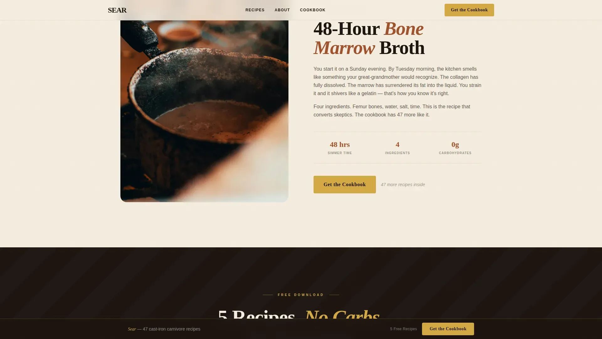 Carnivore Diet Food & Dining Blog Website Template
