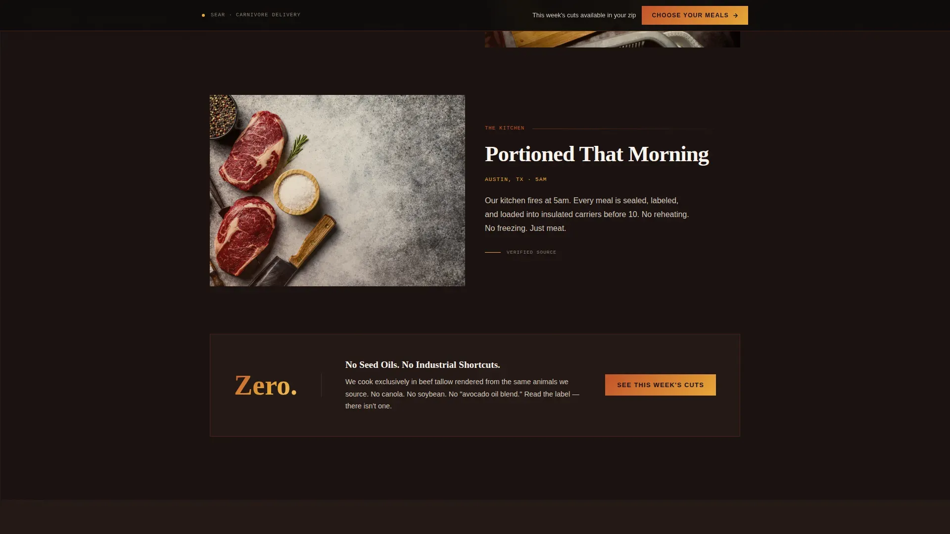Carnivore Diet Food & Dining Specialist Booking Website Template