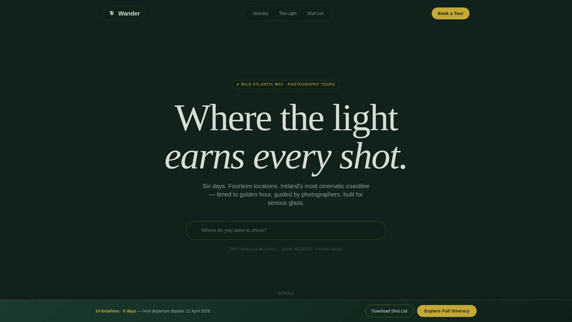 Ireland Photography Tour Landing Page Template