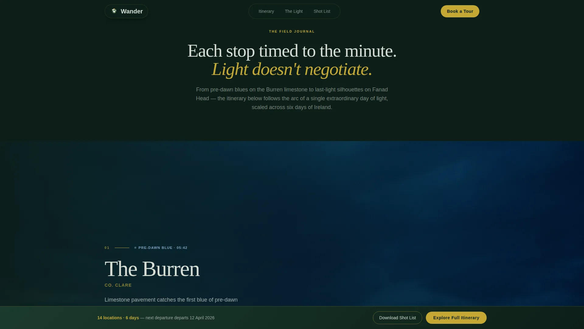 Ireland Photography Tour Landing Page Template