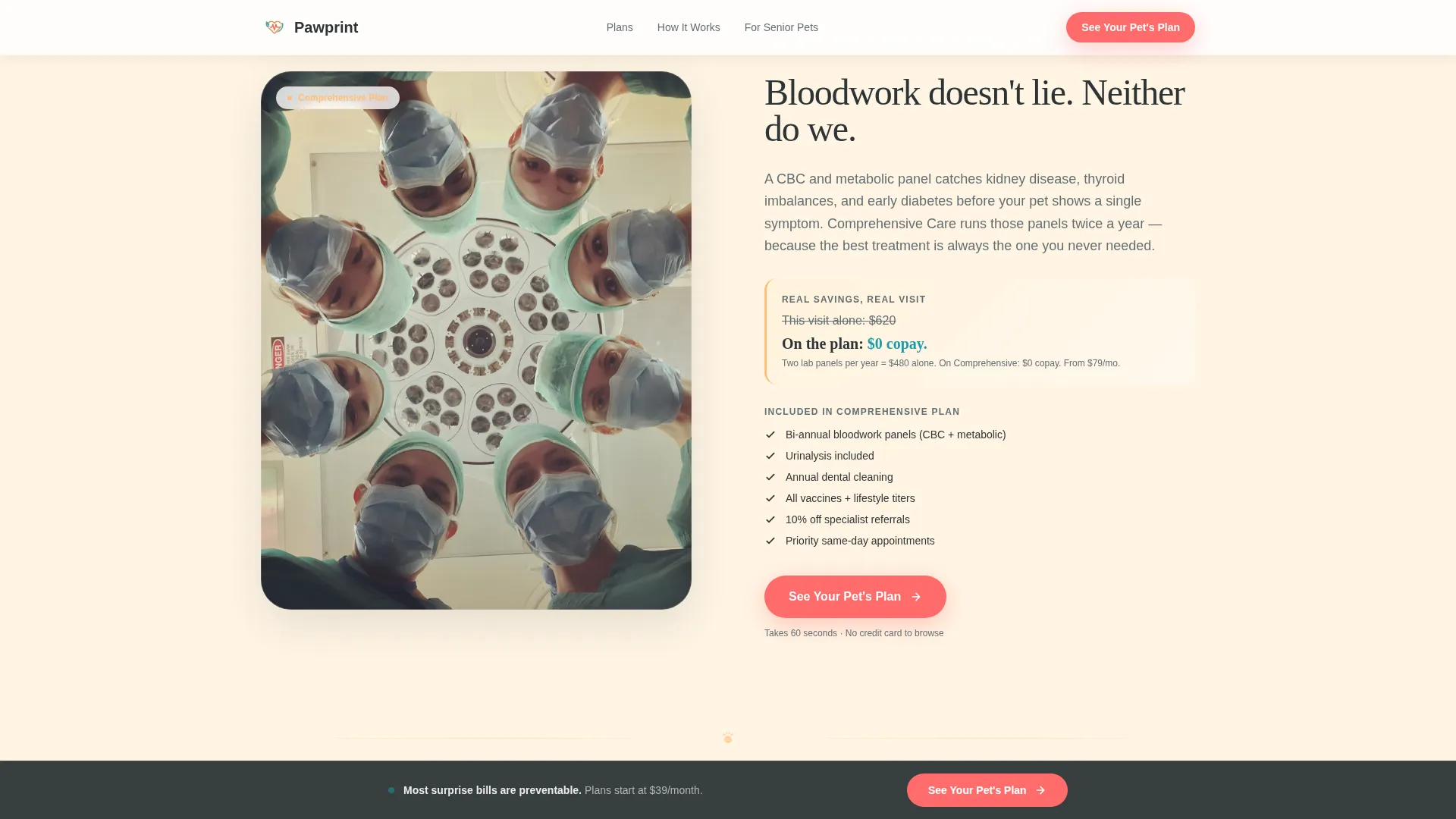 Pet Wellness Plan Landing Page Template
