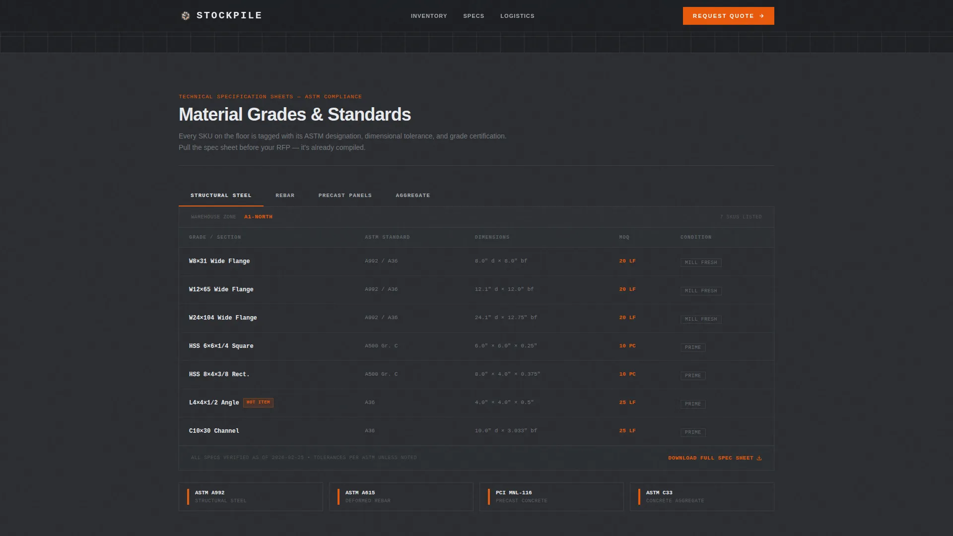Precision Warehouse | Free Website Template | Rocket