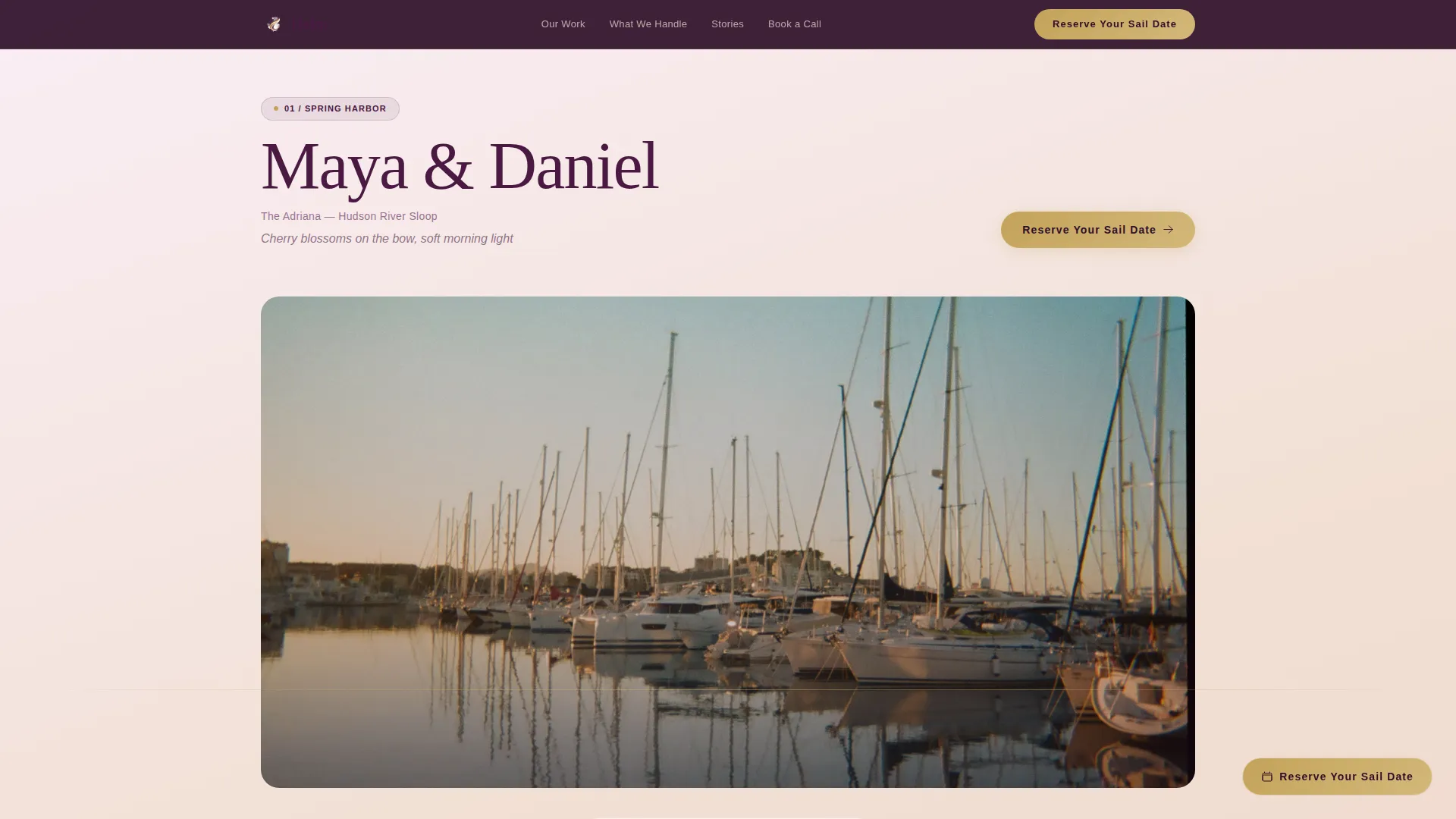 Yacht Wedding Day-Of Coordinator Landing Page Template