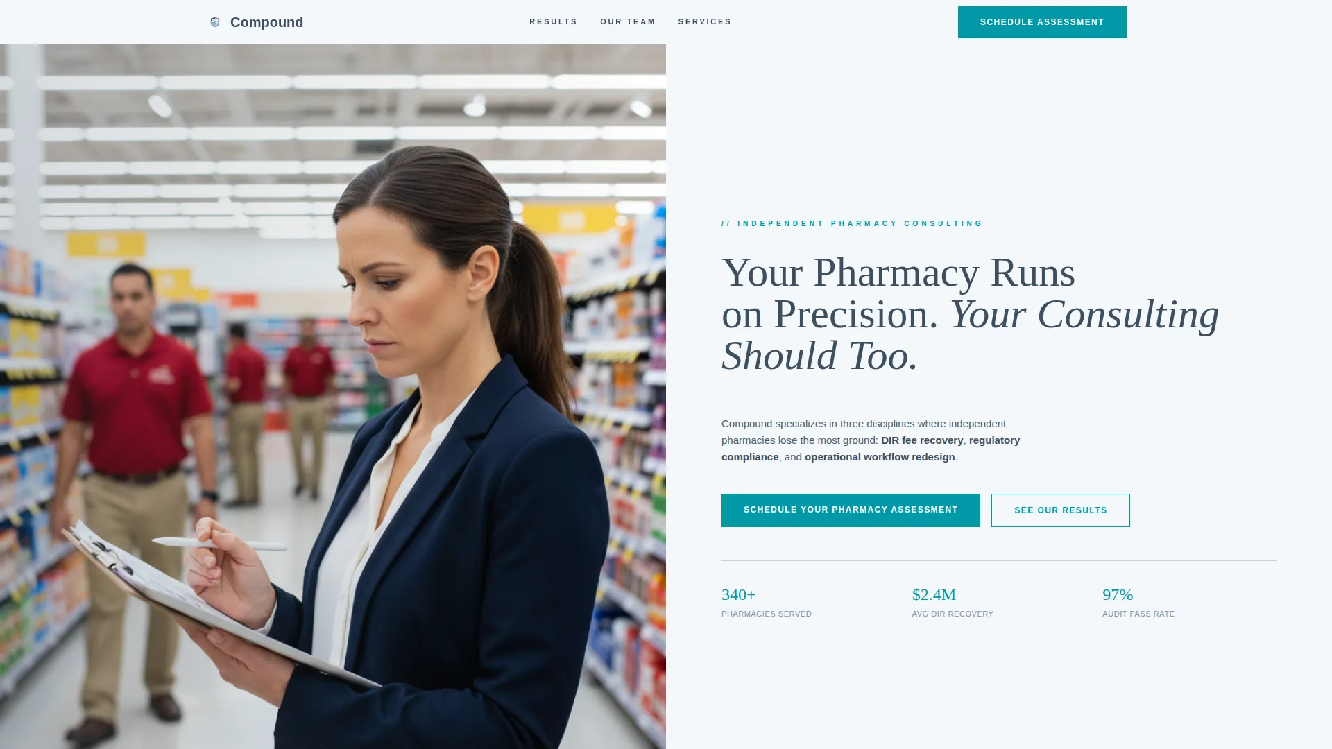 Precision Pharmacy Consulting Landing Page Template