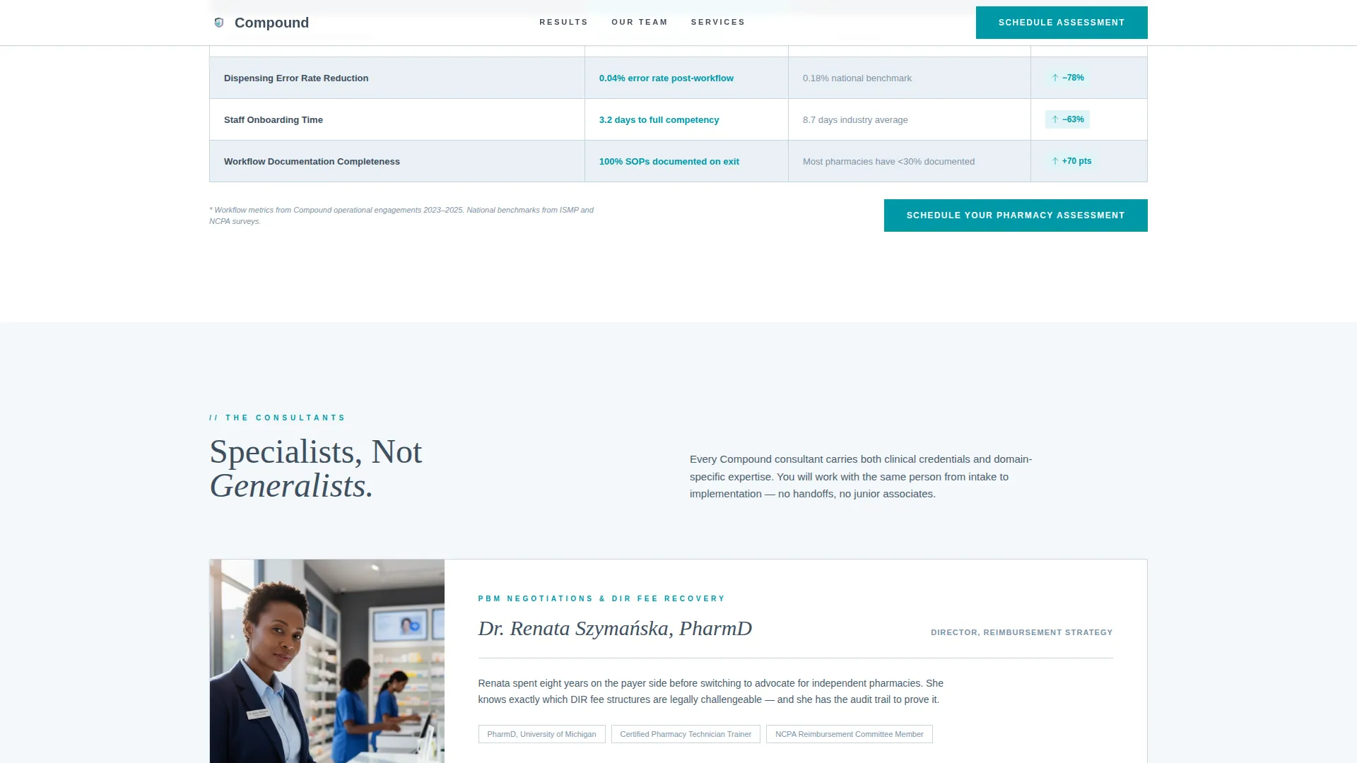 Precision Pharmacy Consulting Landing Page Template