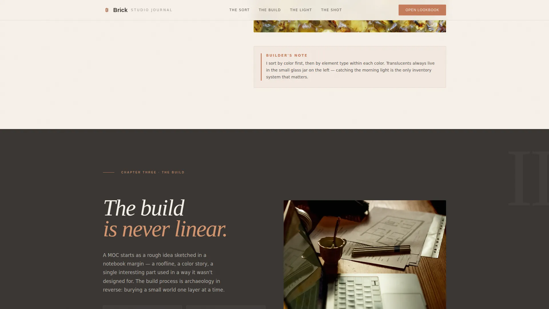 Editorial LEGO Creator Landing Page Template