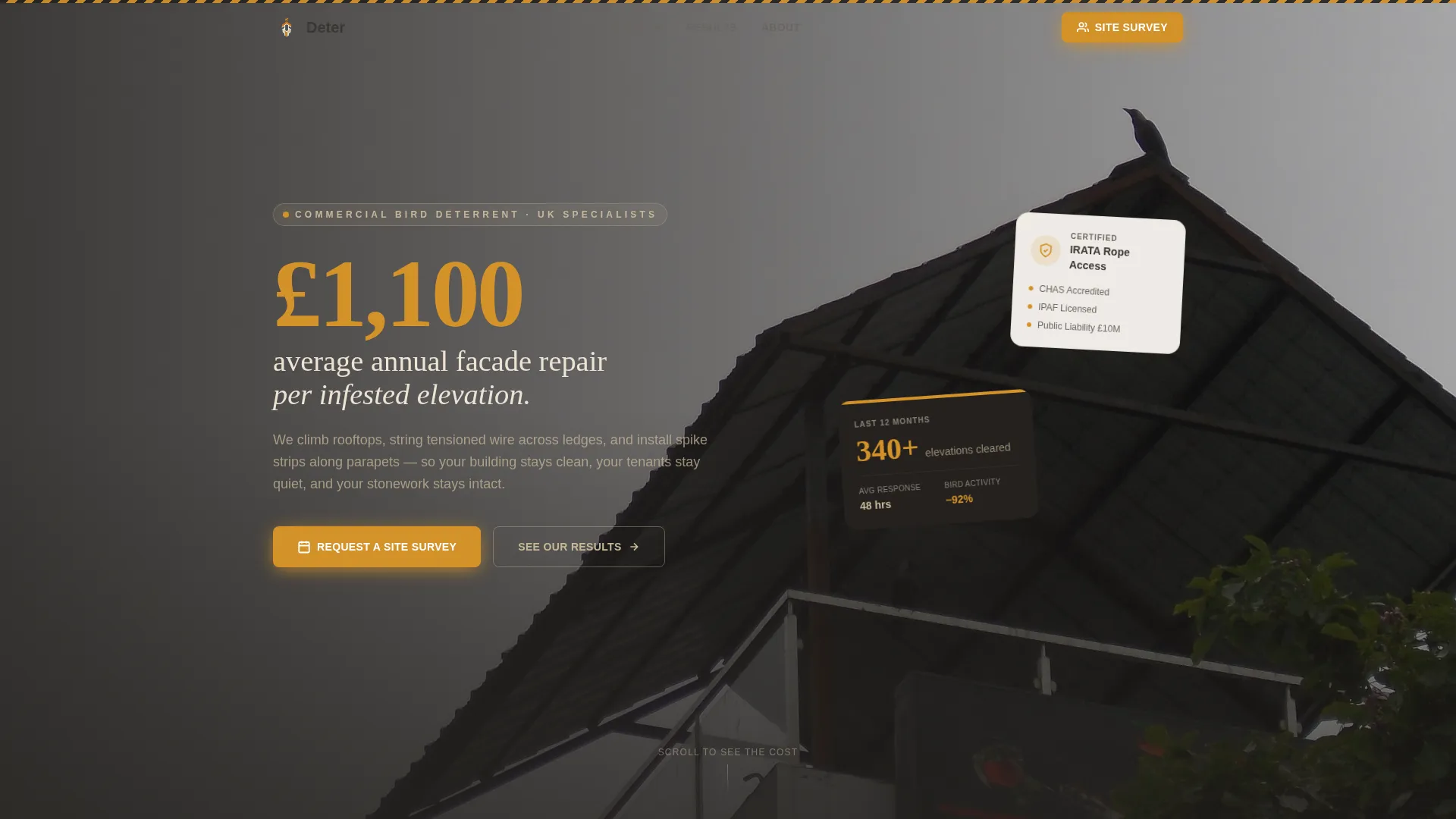 Bird Deterrent Landing Page Template for B2B Services