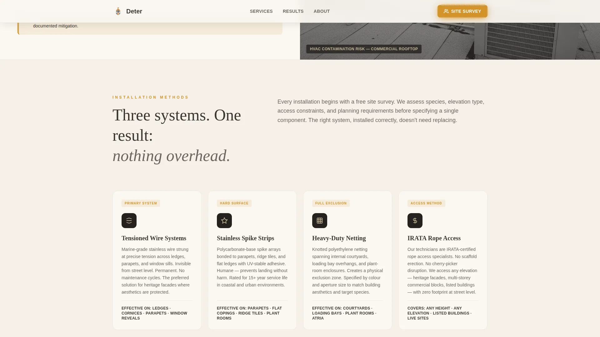 Bird Deterrent Landing Page Template for B2B Services