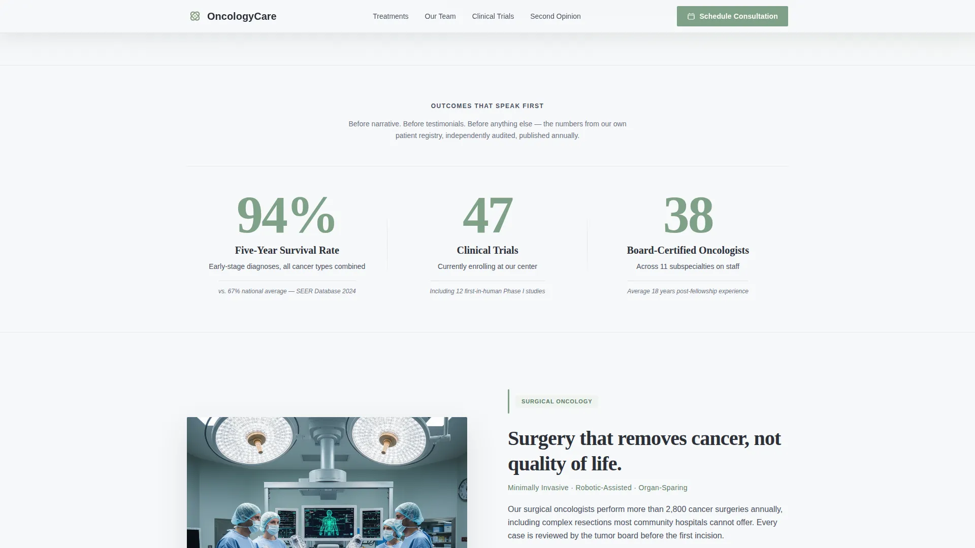 Cancer Center Landing Page Template