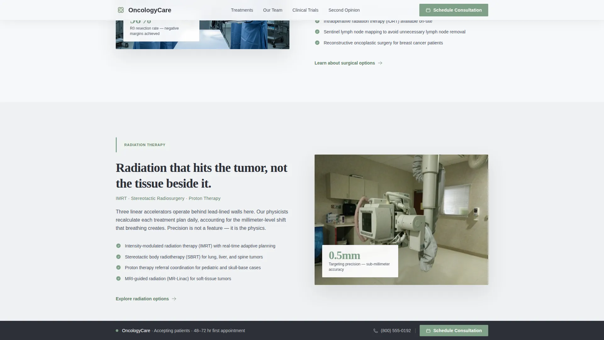 Cancer Center Landing Page Template