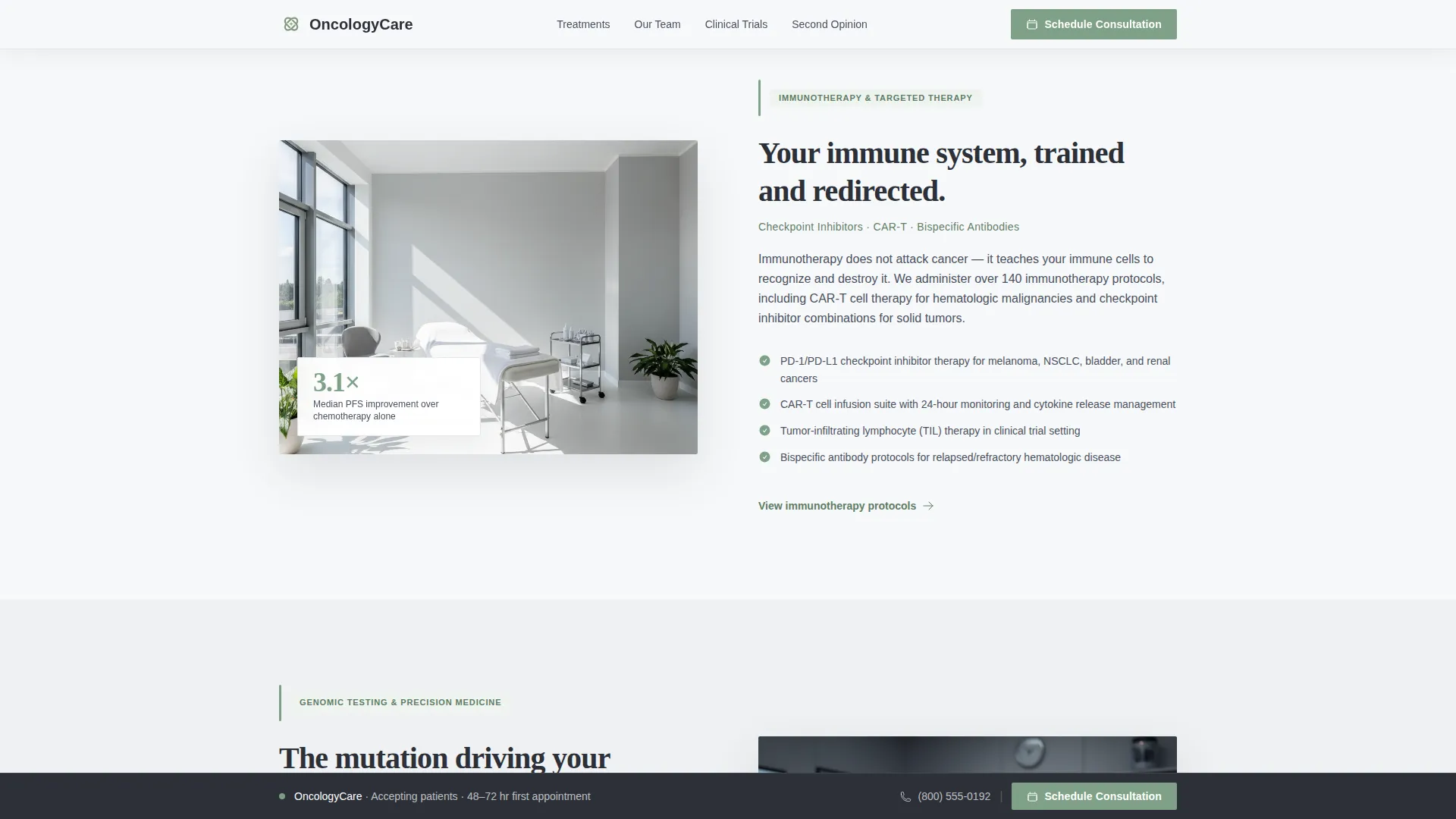 Cancer Center Landing Page Template