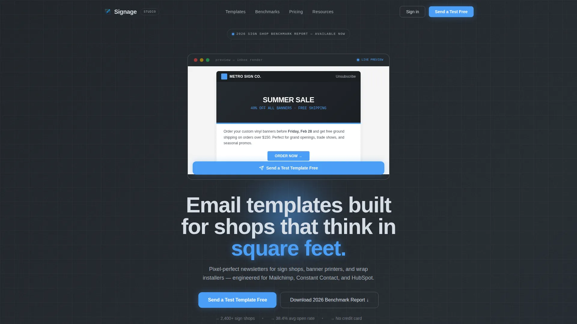 Precision Newsletter Landing Page Template