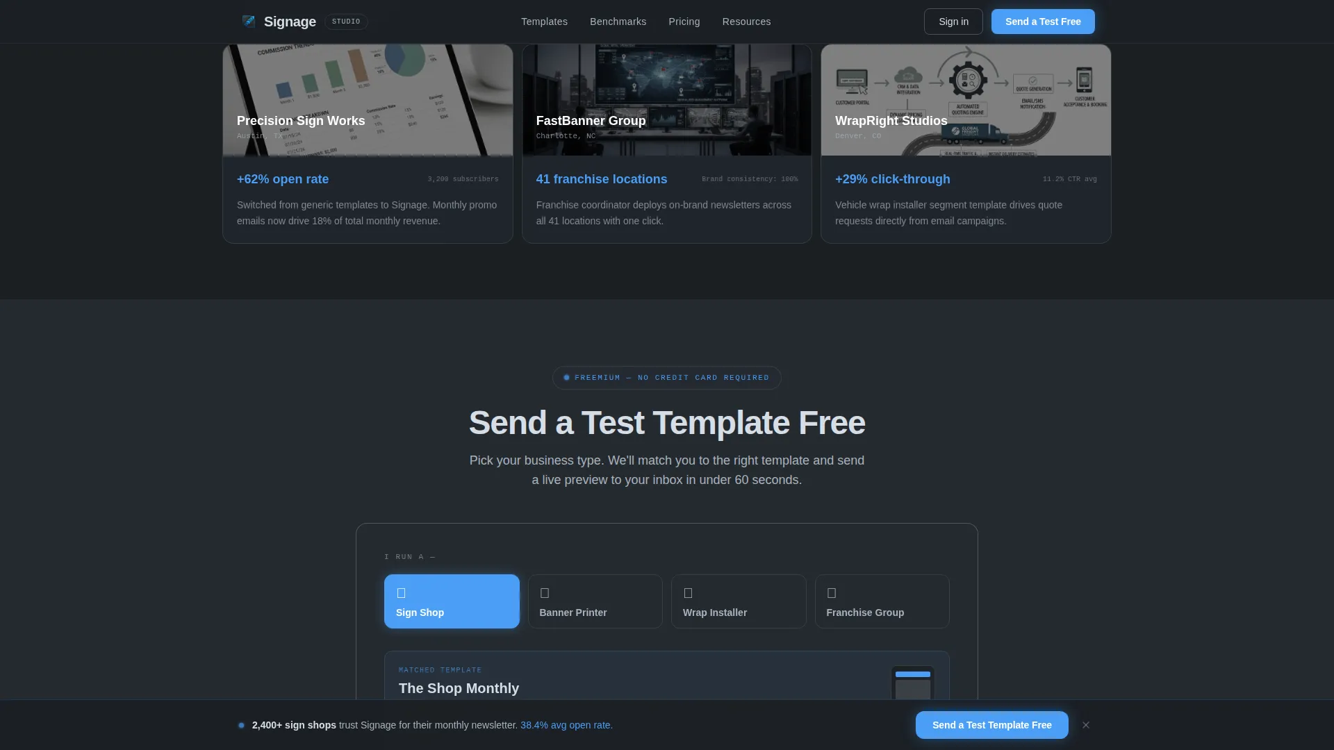 Precision Newsletter Landing Page Template