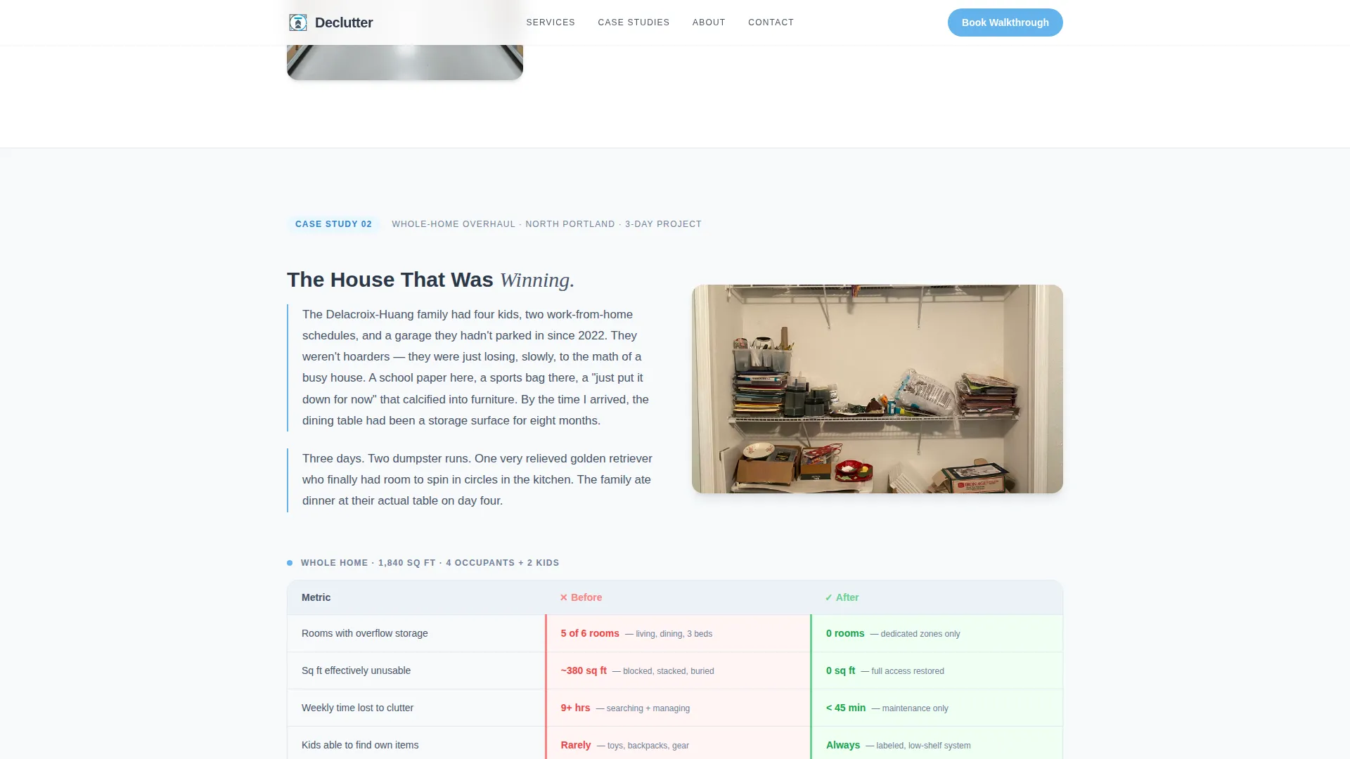 Professional Organizer Booking Website Template