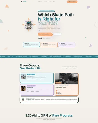 Kids Skateboarding Summer Camp Landing Page