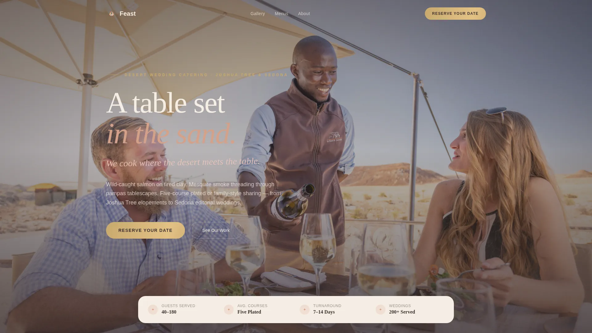 Desert Wedding Booking Website Template