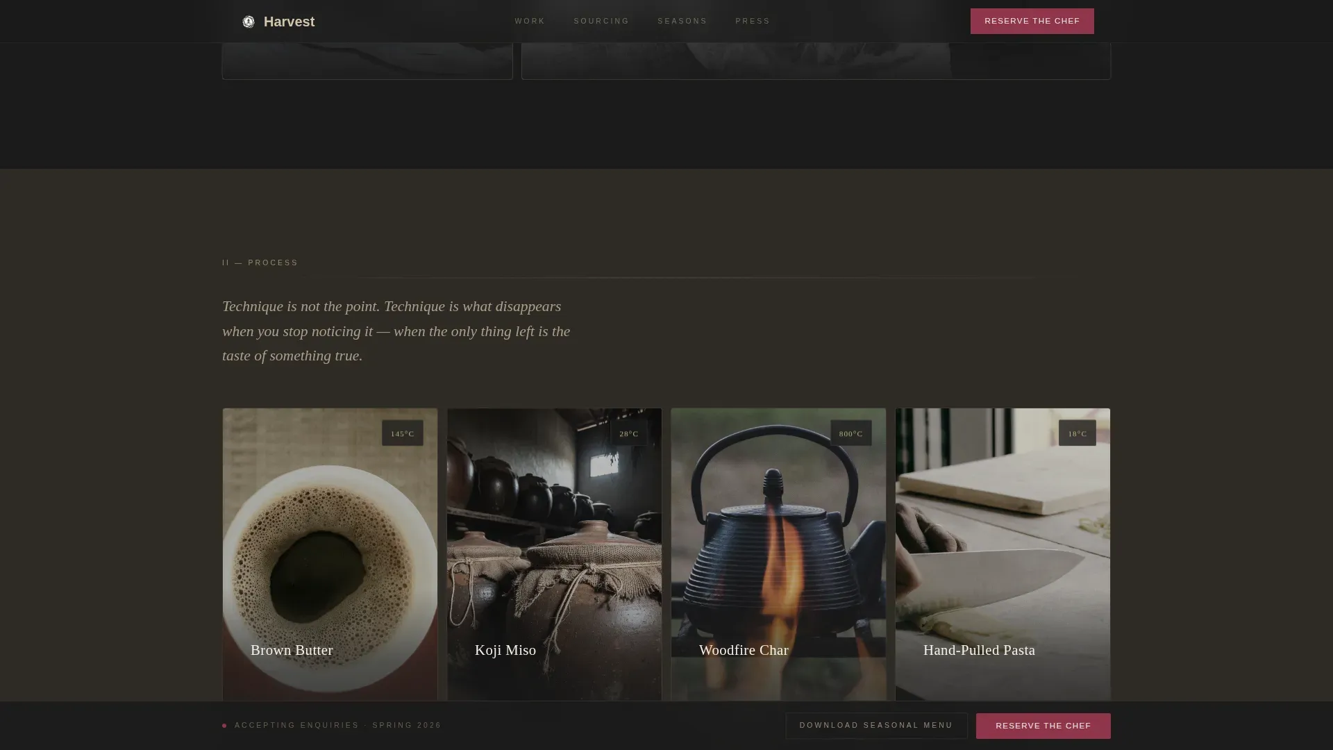 Chef & Culinary Personality Booking Website Template