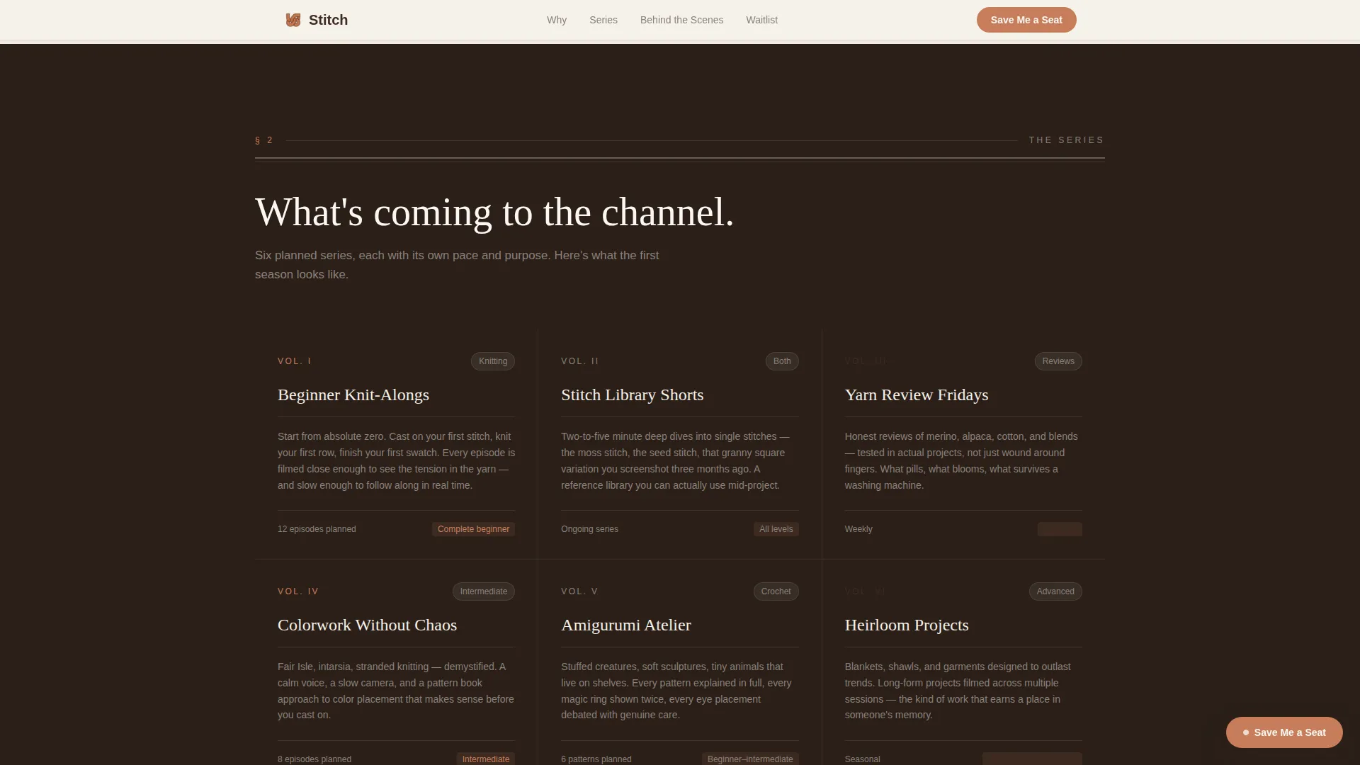 Knitting & Crochet Content Pre-Launch Website Template
