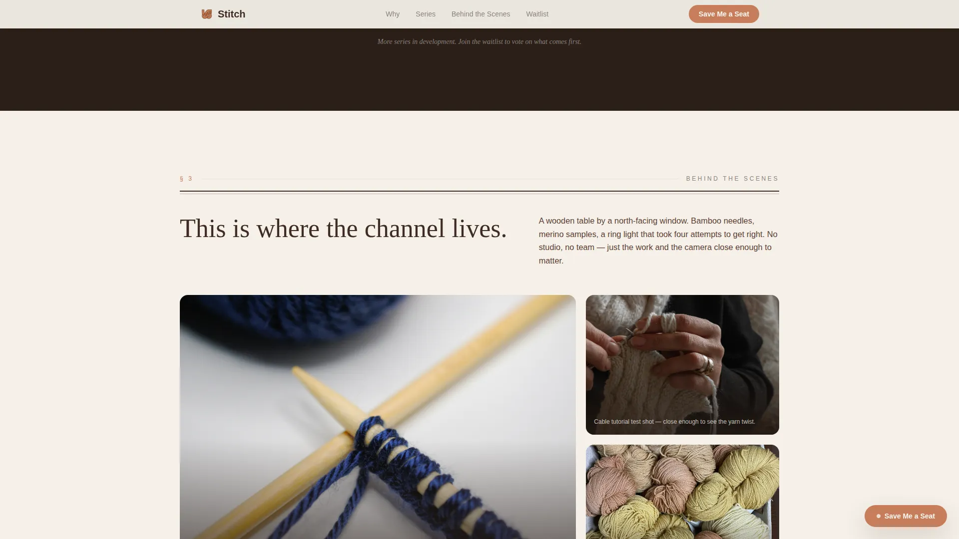 Knitting & Crochet Content Pre-Launch Website Template