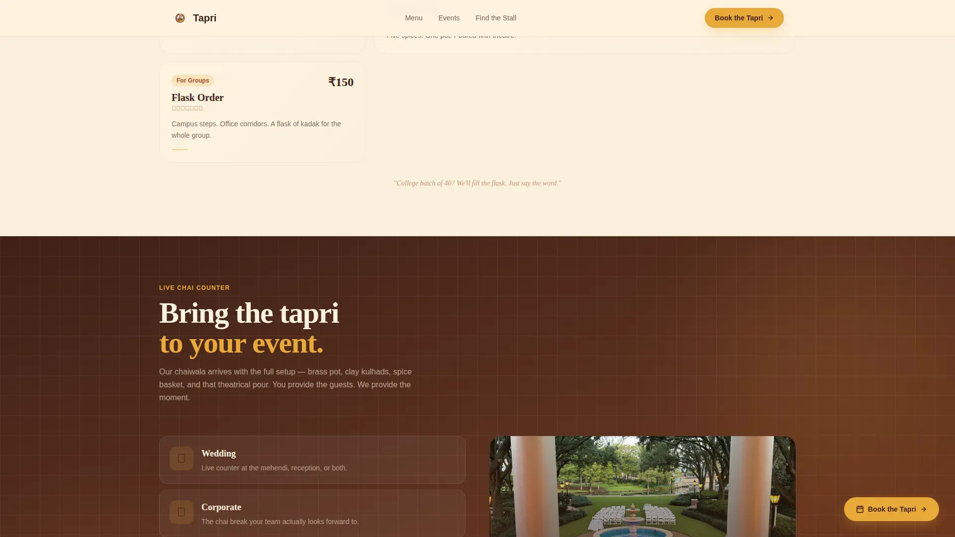 Indian Street Food & Regional Cuisine Booking Website Template