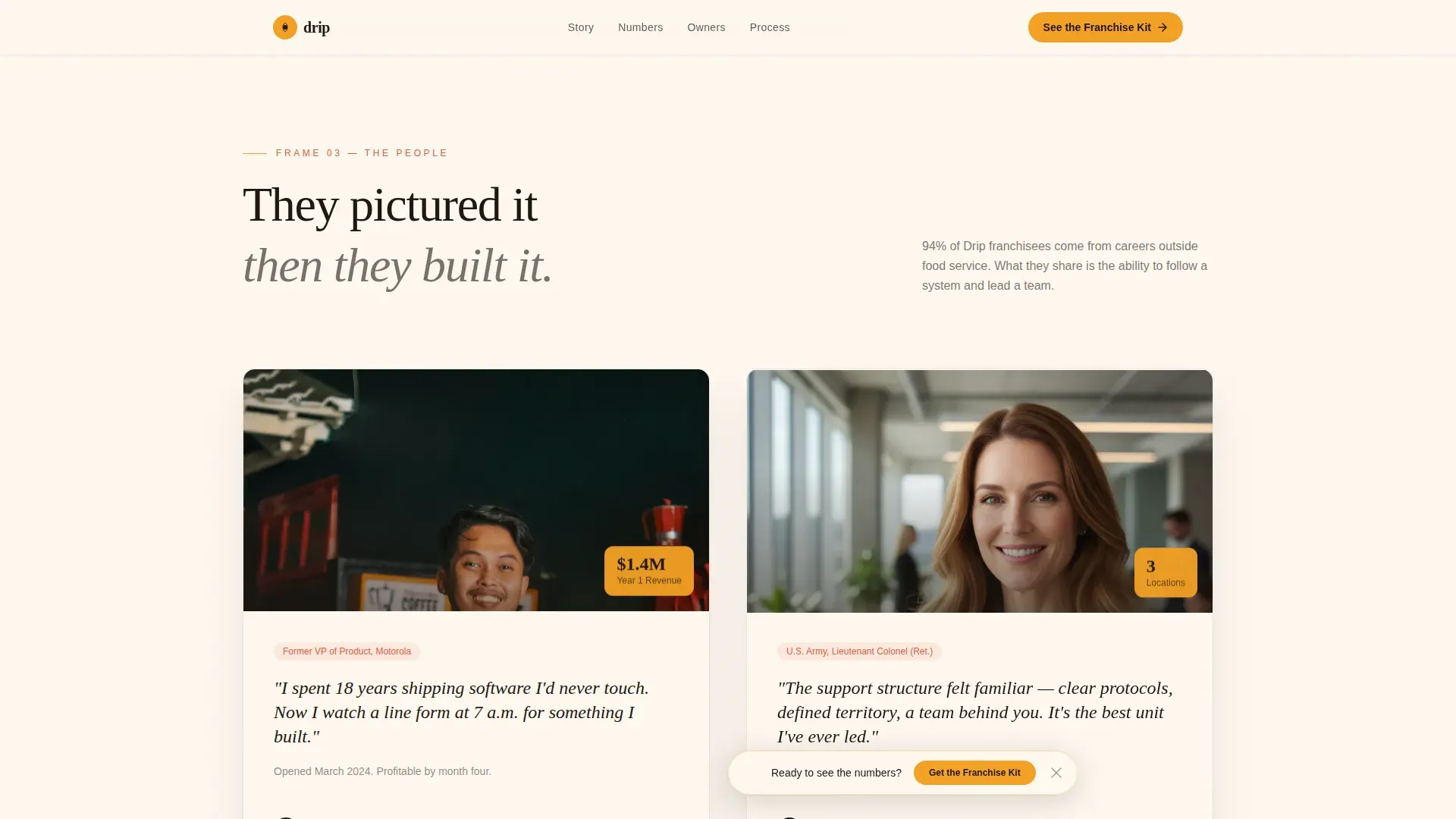 Coffee Brand Franchise Recruitment Website Template