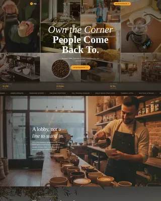 Coffee Brand Franchise Recruitment Website Template