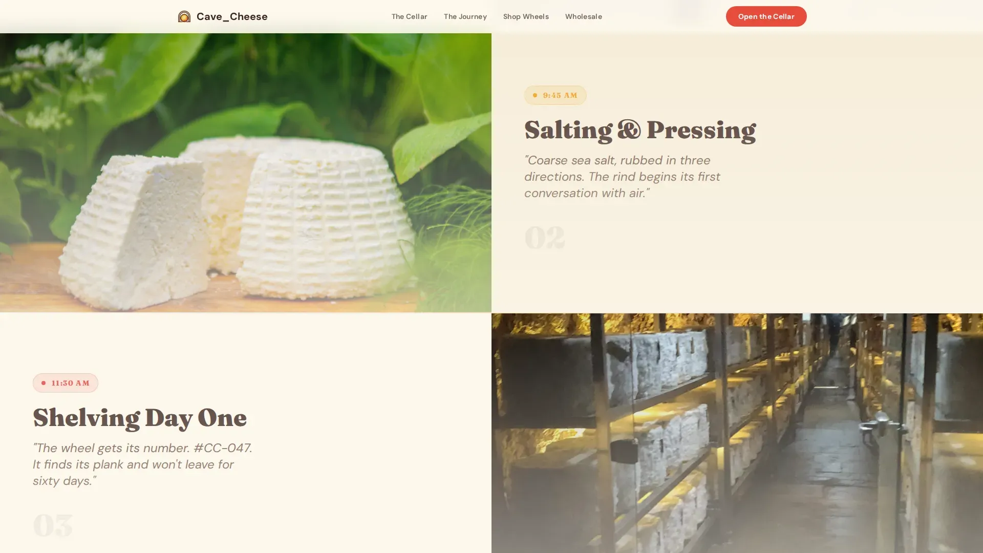 Artisan Aged Cheese Marketplace Landing Page Template