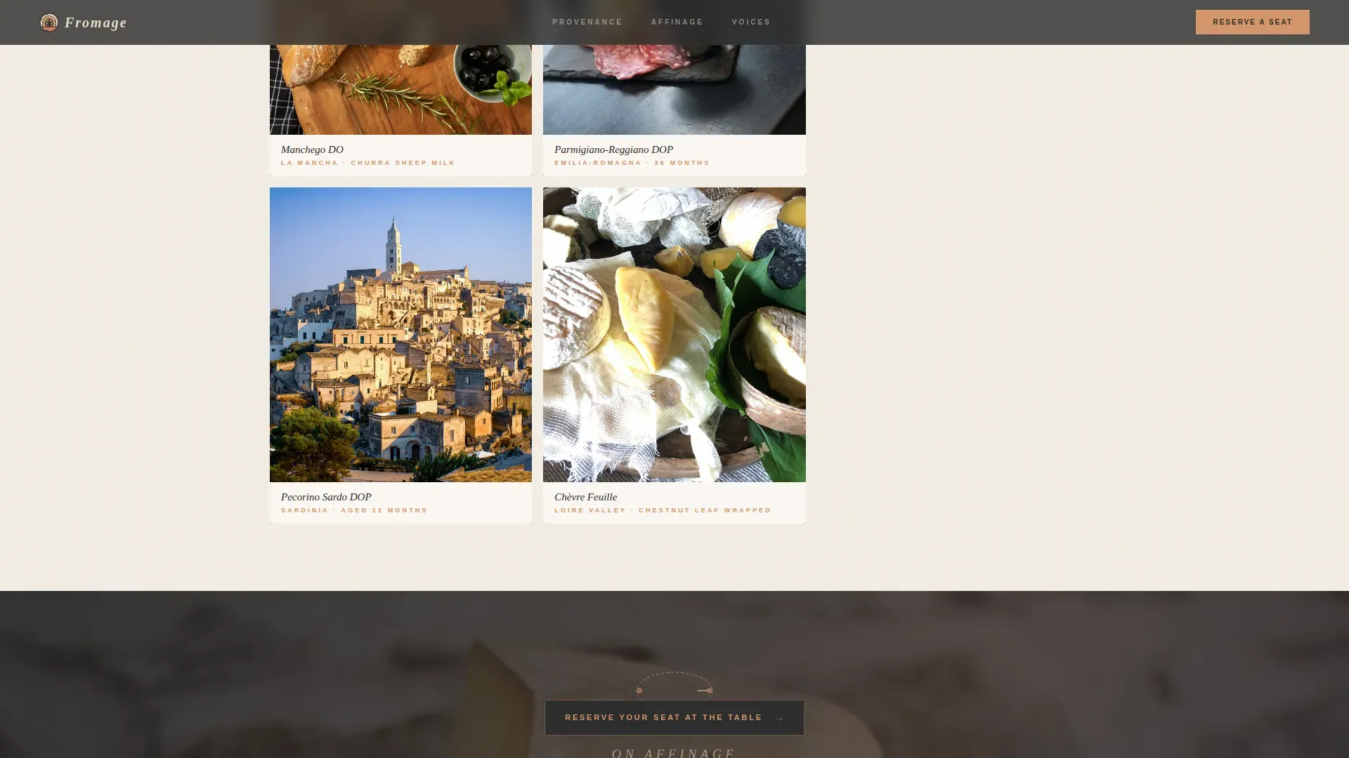 Artisan Cheese Importing Event Registration Landing Page
