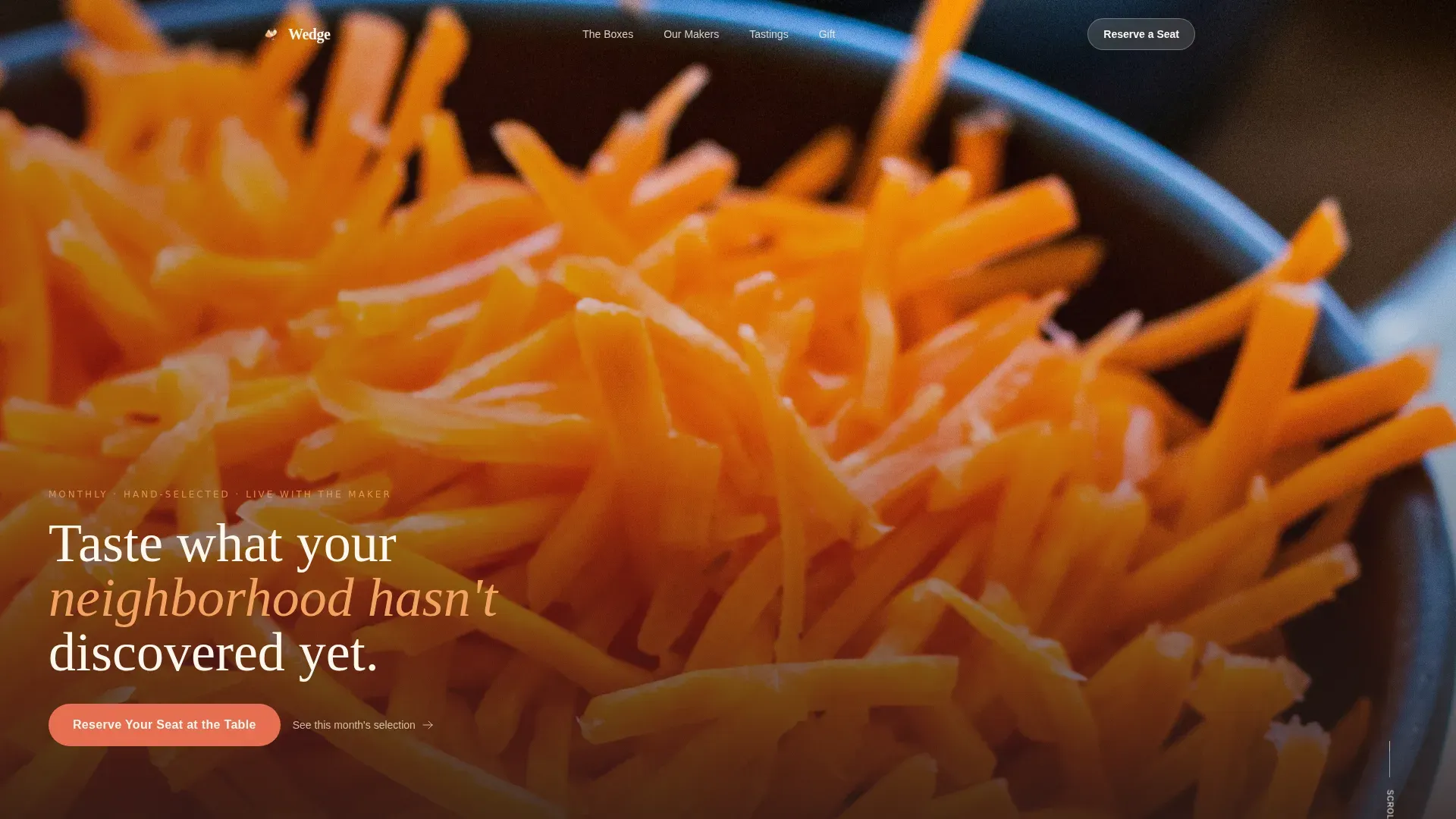 Artisan Cheese Subscription Box Landing Page Template