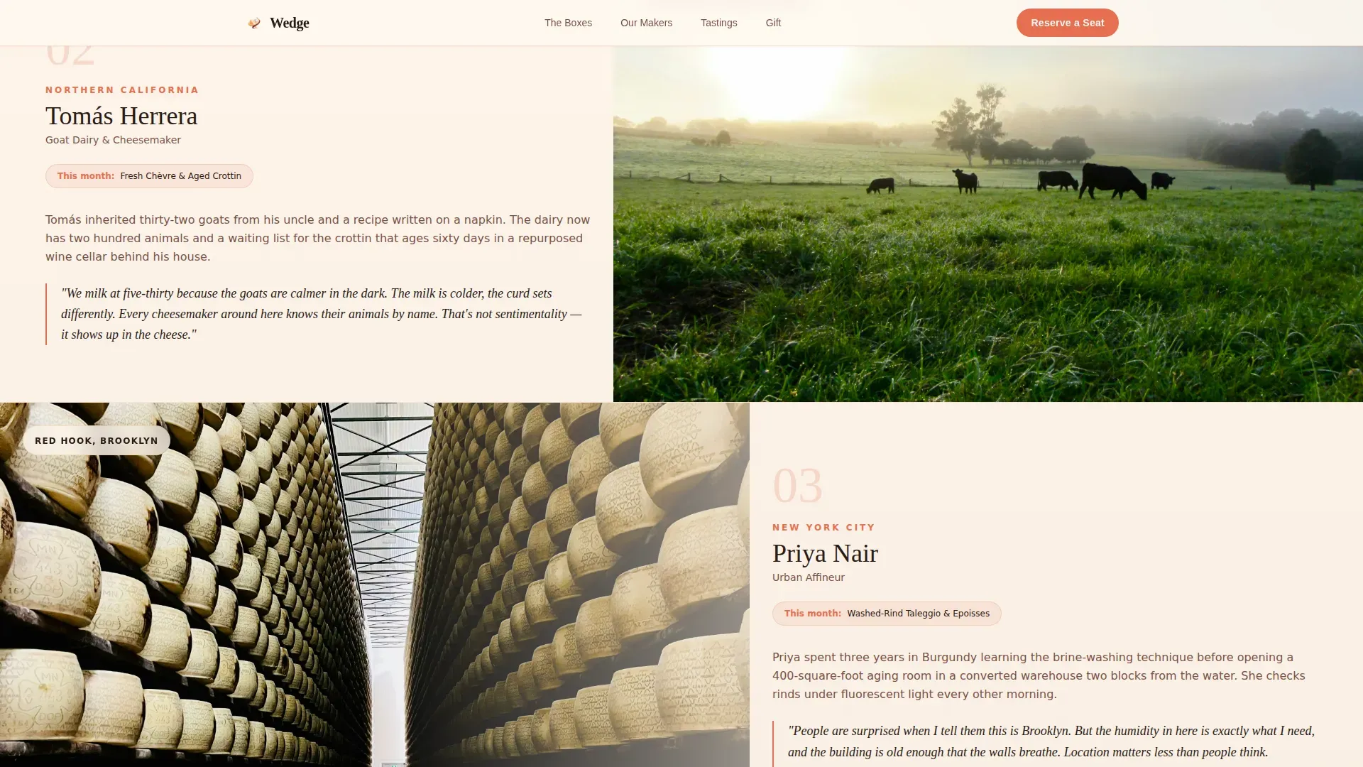 Artisan Cheese Subscription Box Landing Page Template