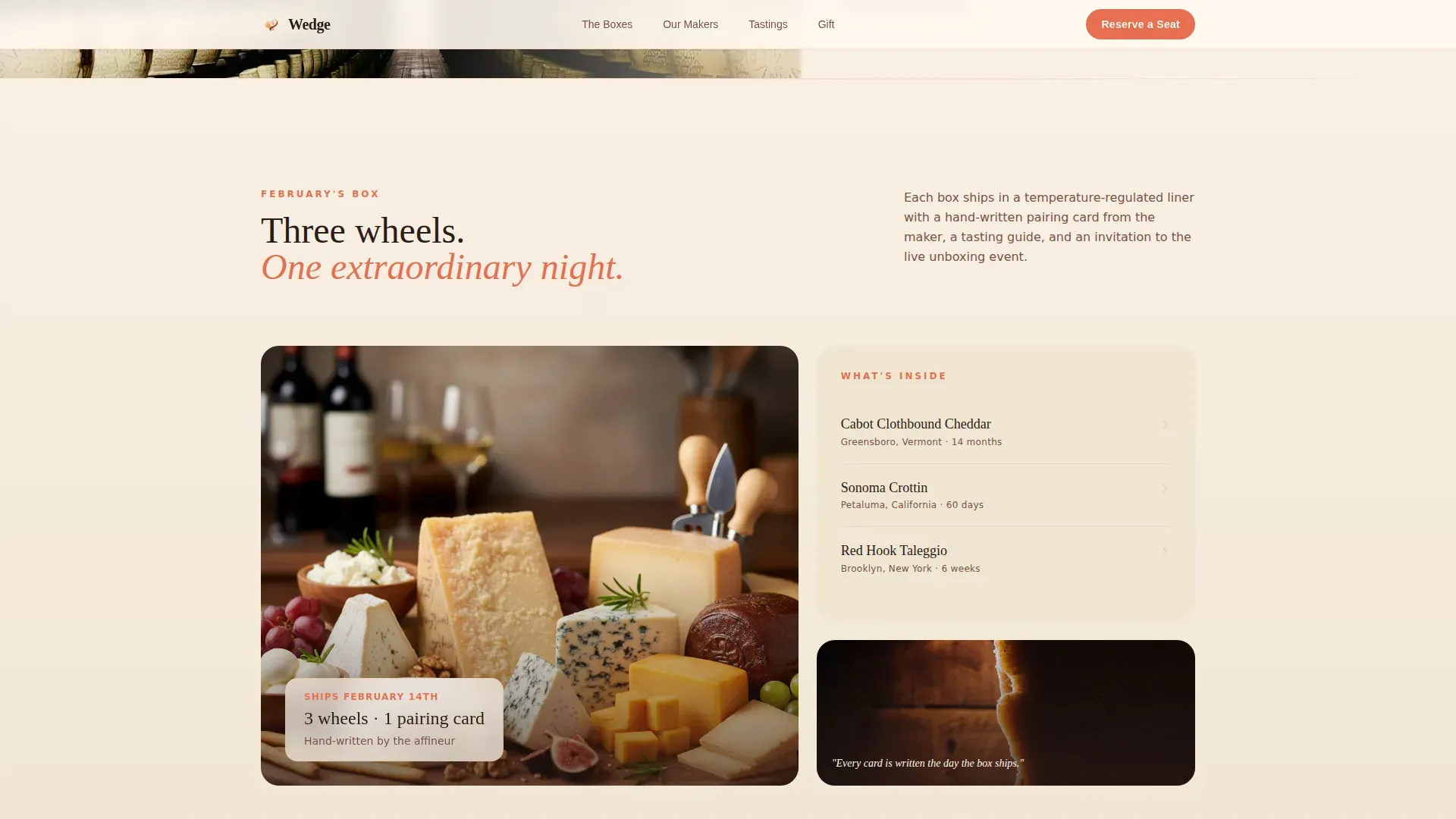 Artisan Cheese Subscription Box Landing Page Template