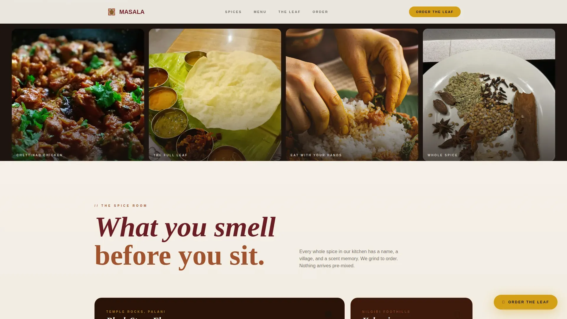 Regional & Specialty Restaurant Professional Website Template
