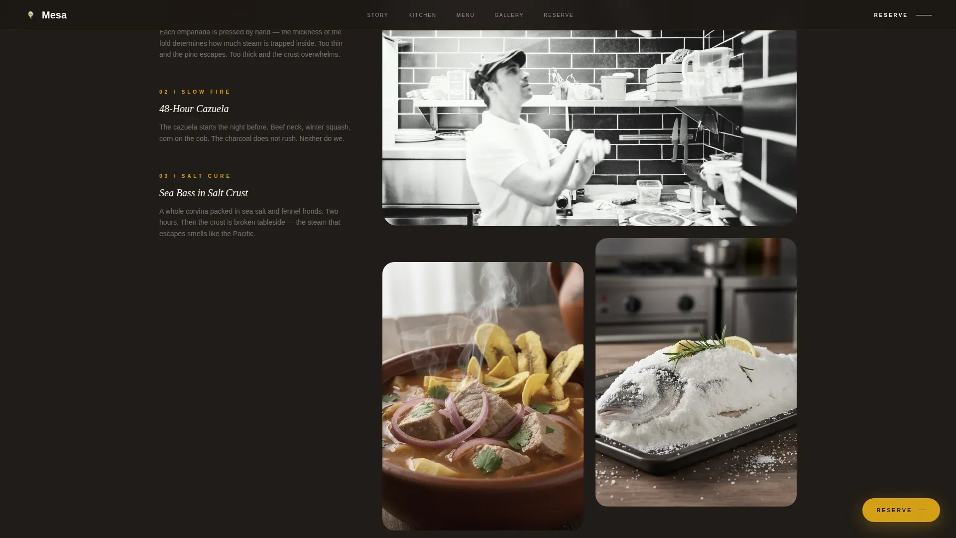 Chilean Cuisine Booking Website Template
