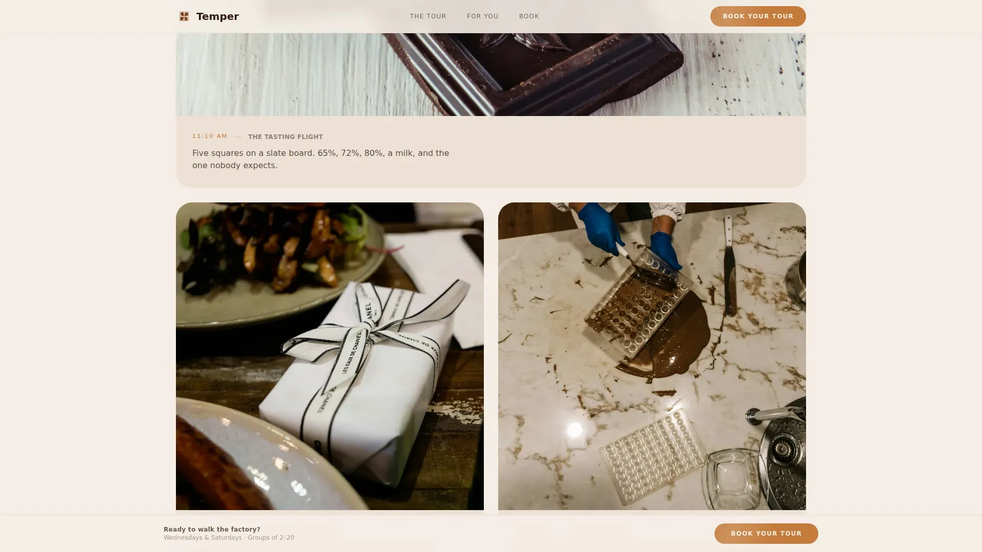 Chocolate & Confectionery Specialist Booking Website Template