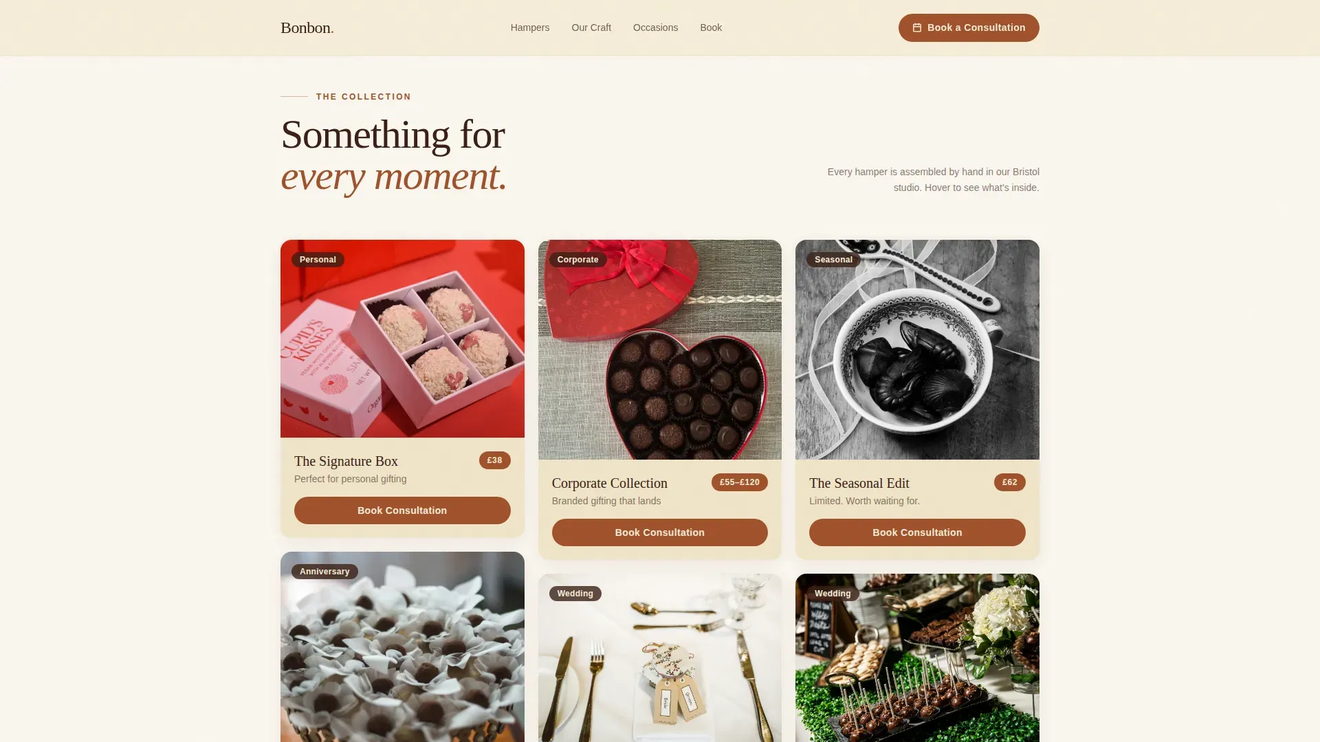 Chocolate & Confectionery Booking Website Template