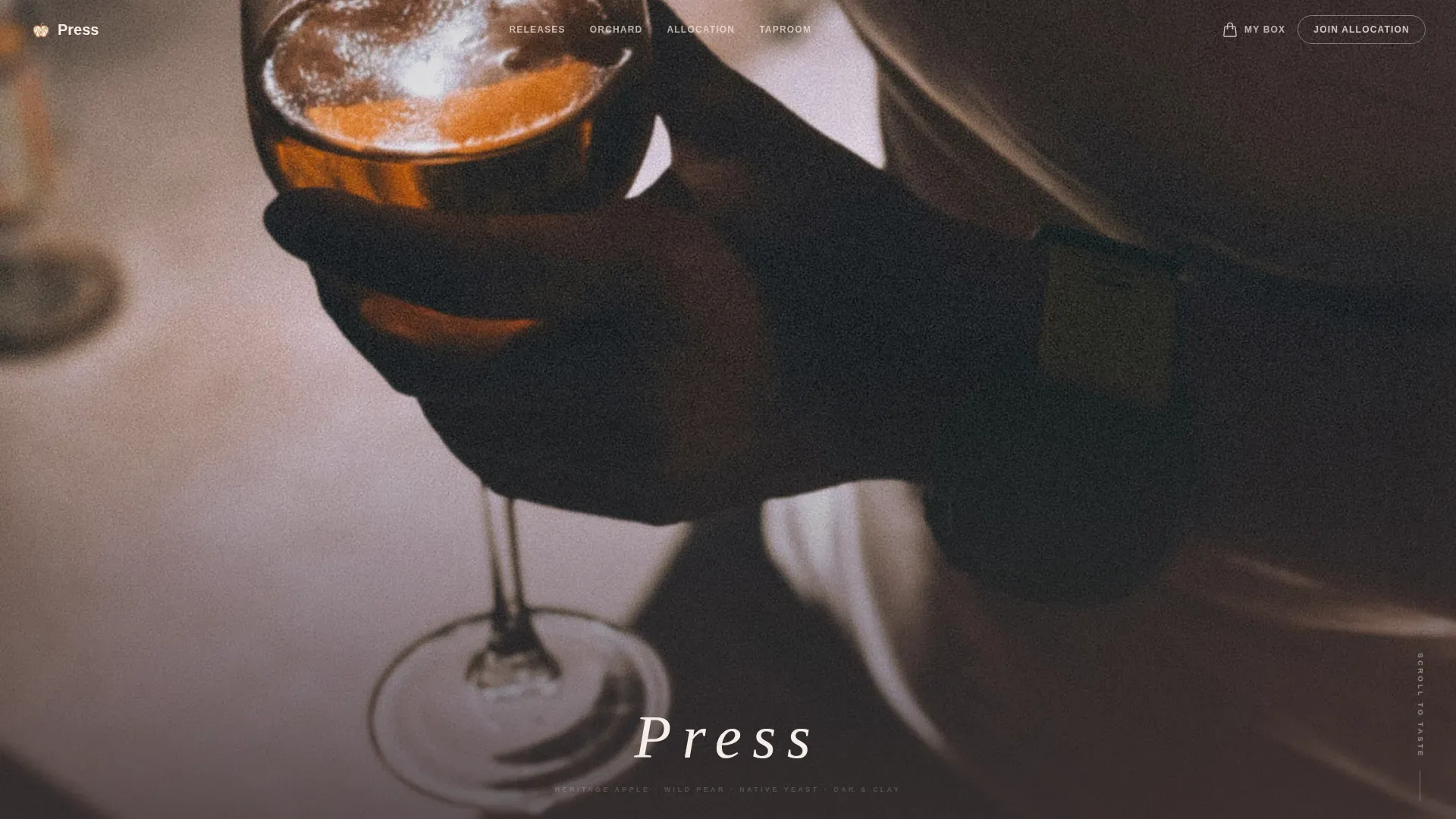 Craft Cider Producer Landing Page Template