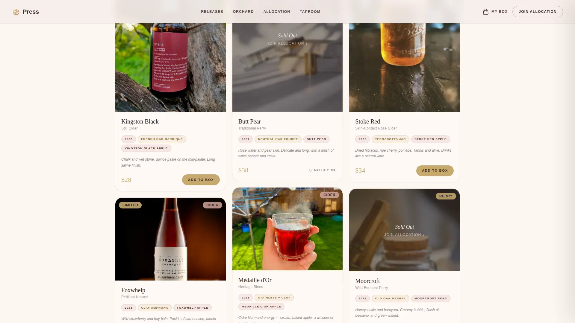 Craft Cider Producer Landing Page Template