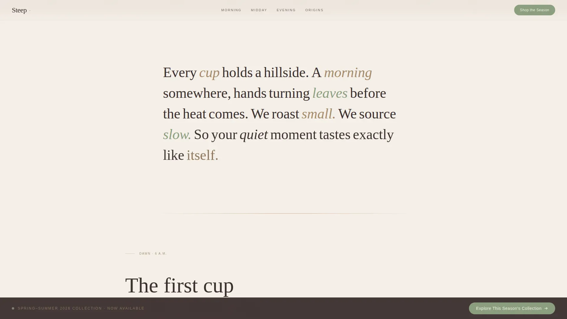Food & Beverage Brand Pricing Website Template