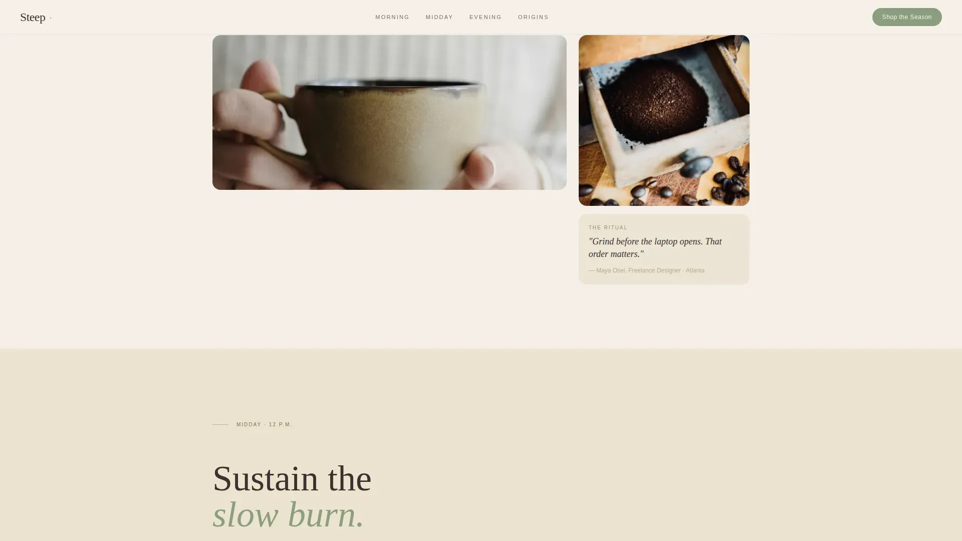 Food & Beverage Brand Pricing Website Template