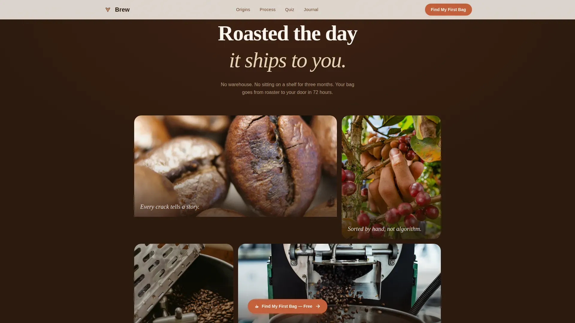 Coffee Roaster & Specialty Coffee Pricing Website Template