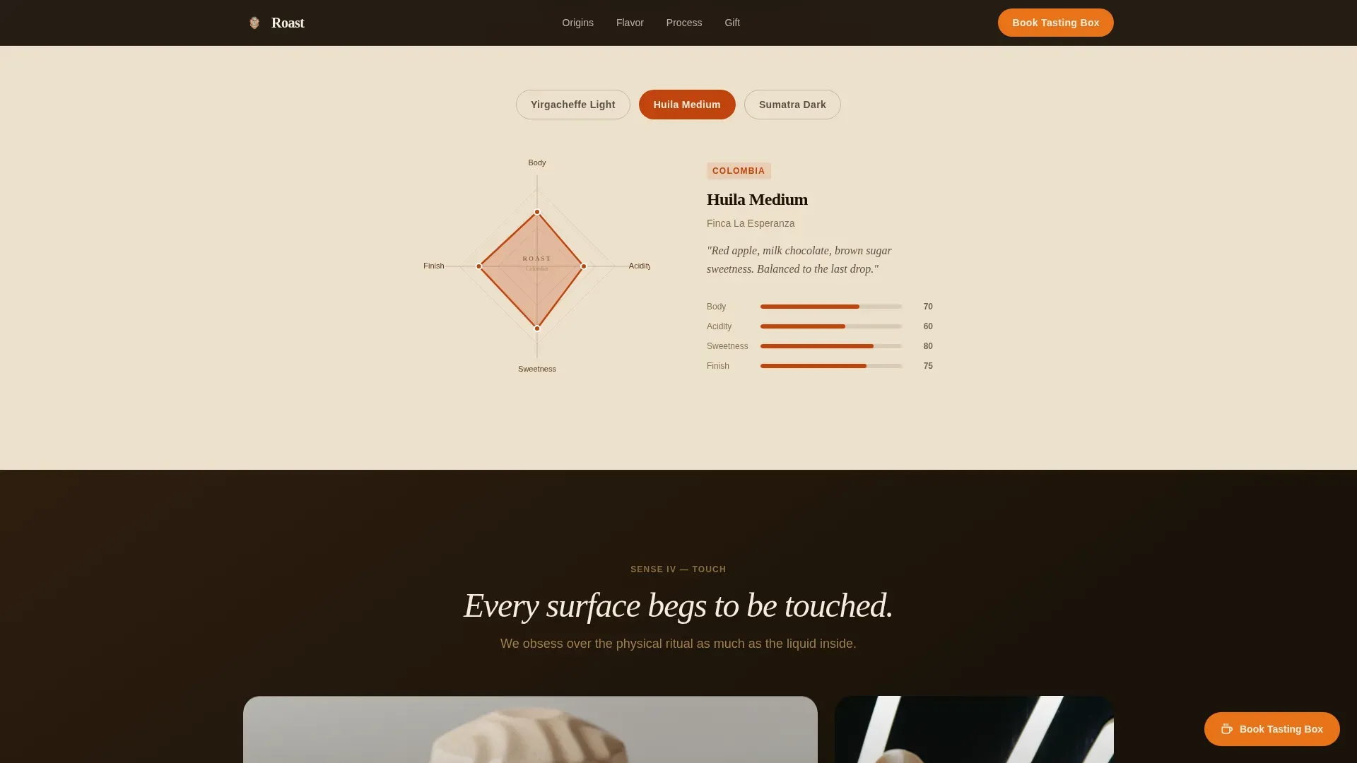 Coffee Roaster & Specialty Coffee Booking Website Template