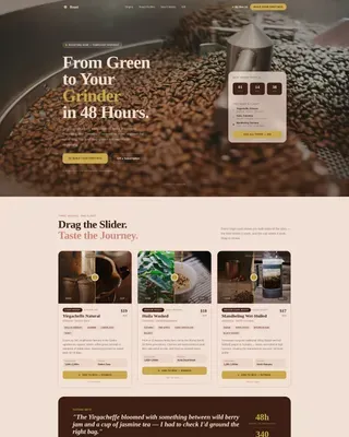Coffee Roaster & Specialty Coffee Pricing Website Template