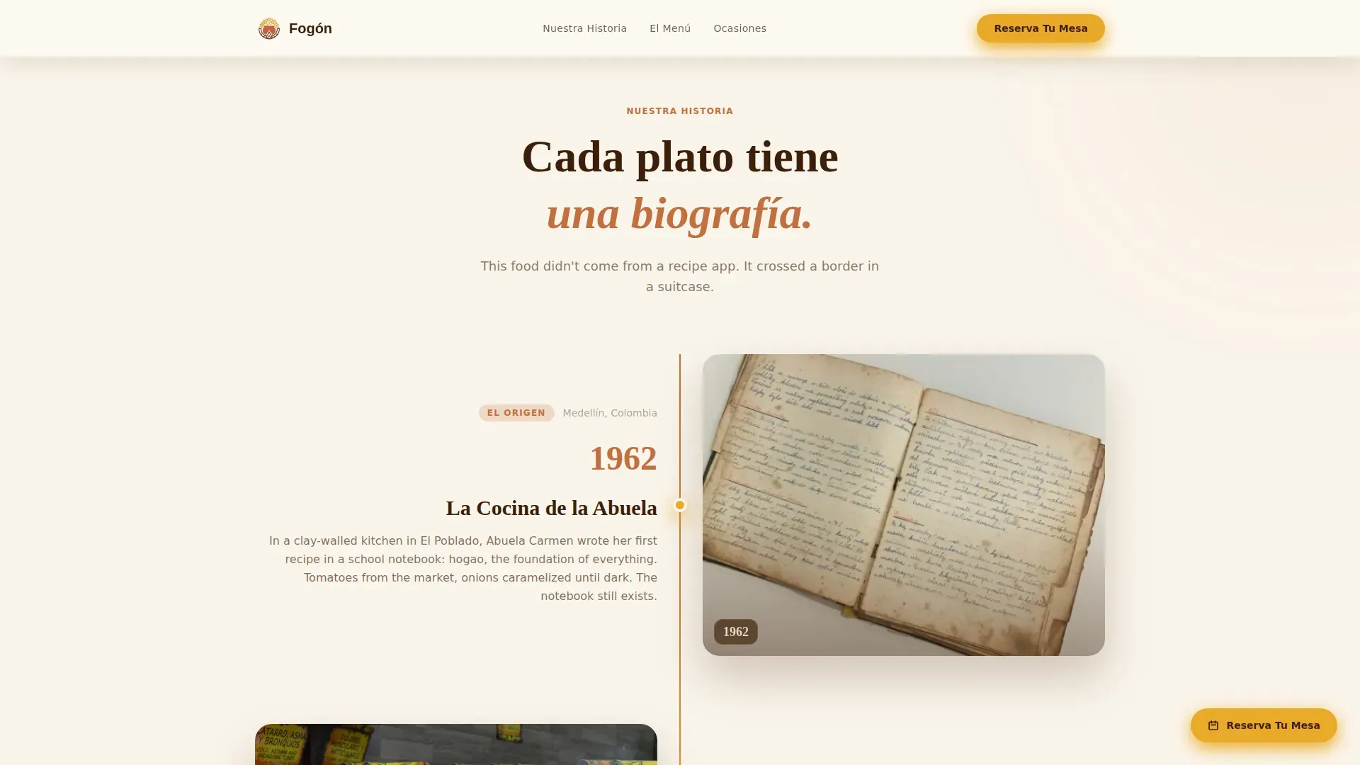 Authentic Colombian Restaurant | Free Website Template | Rocket