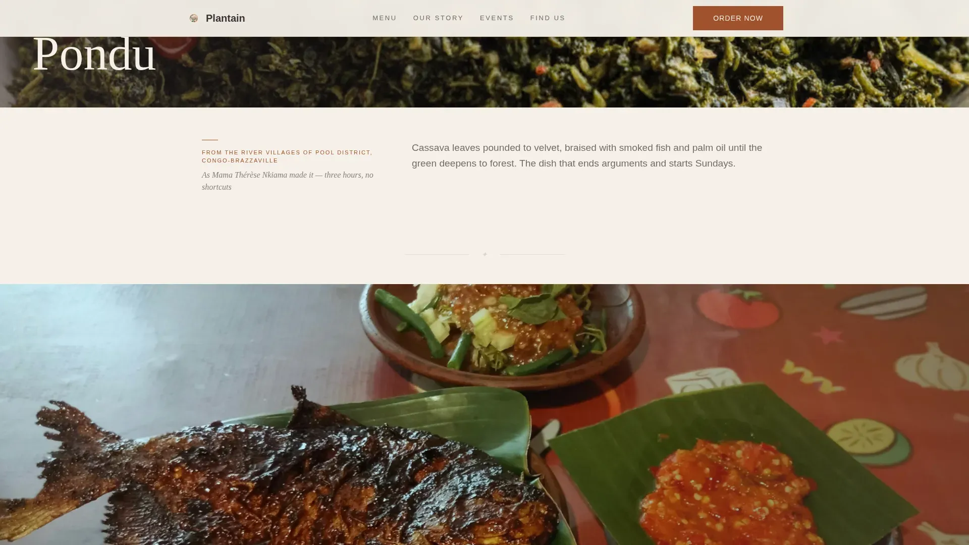 Authentic Congolese Food Truck Landing Page Template