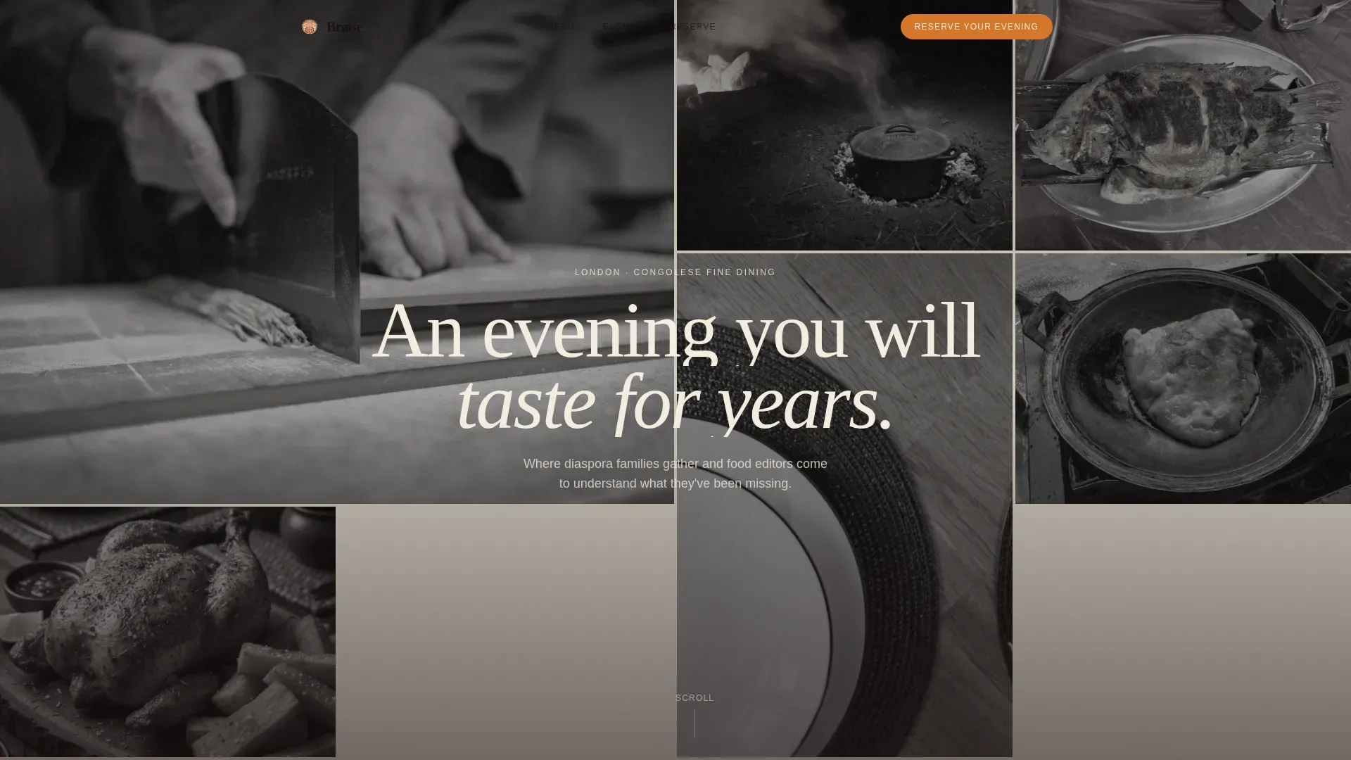 Luxe Congolese Dining Reservation Landing Page Template