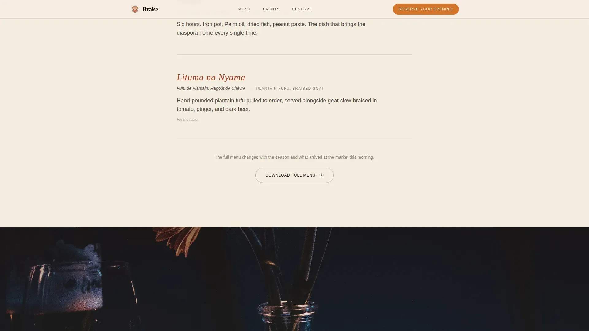 Luxe Congolese Dining Reservation Landing Page Template