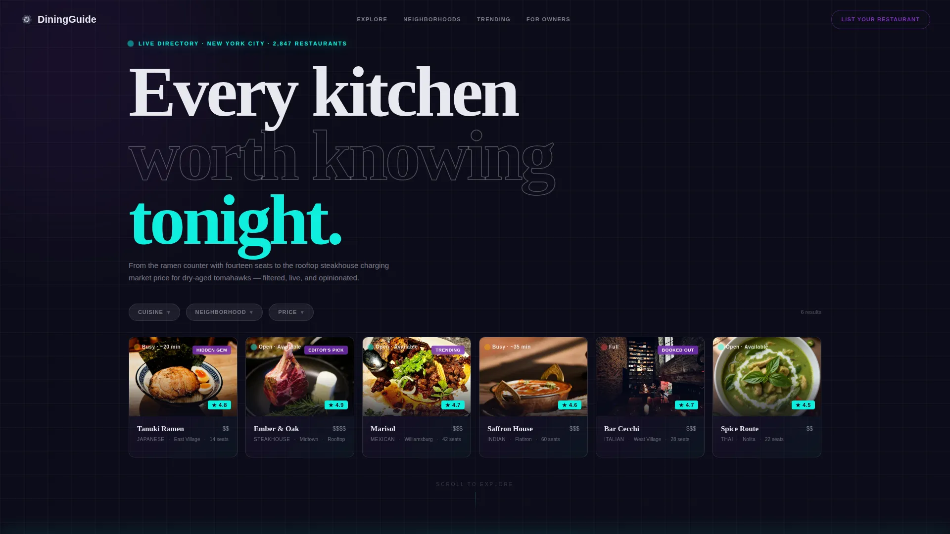 Restaurant Digital Presence Directory Website Template