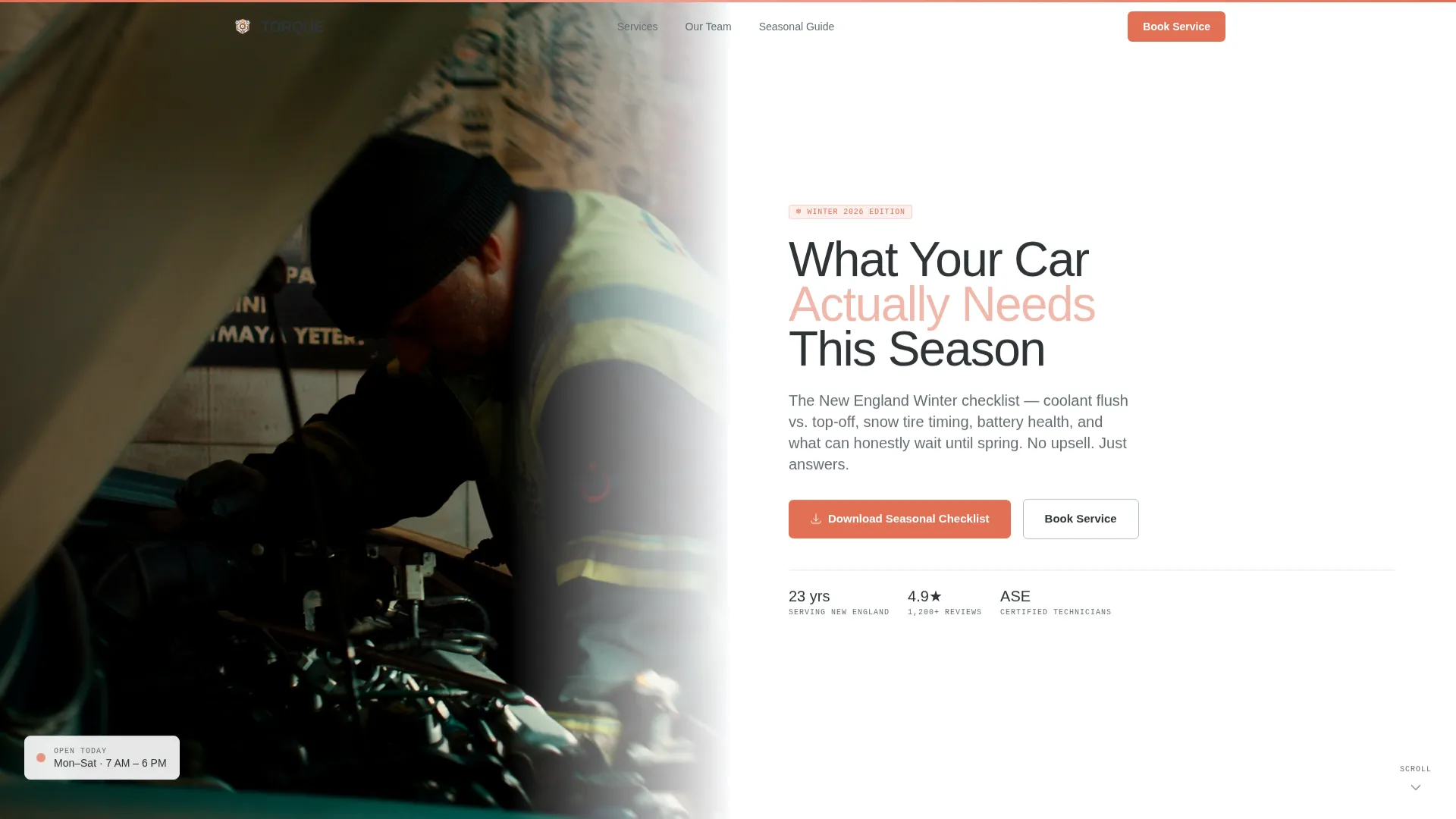Auto Mechanic Marketing Booking Website Template