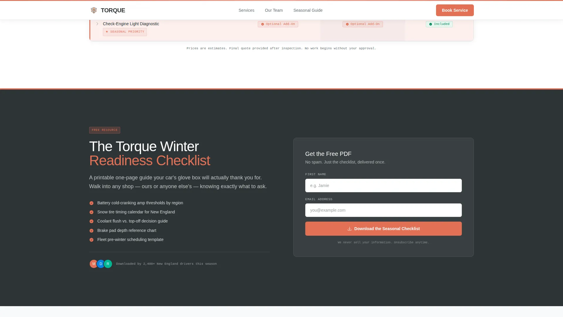 Auto Mechanic Marketing Booking Website Template