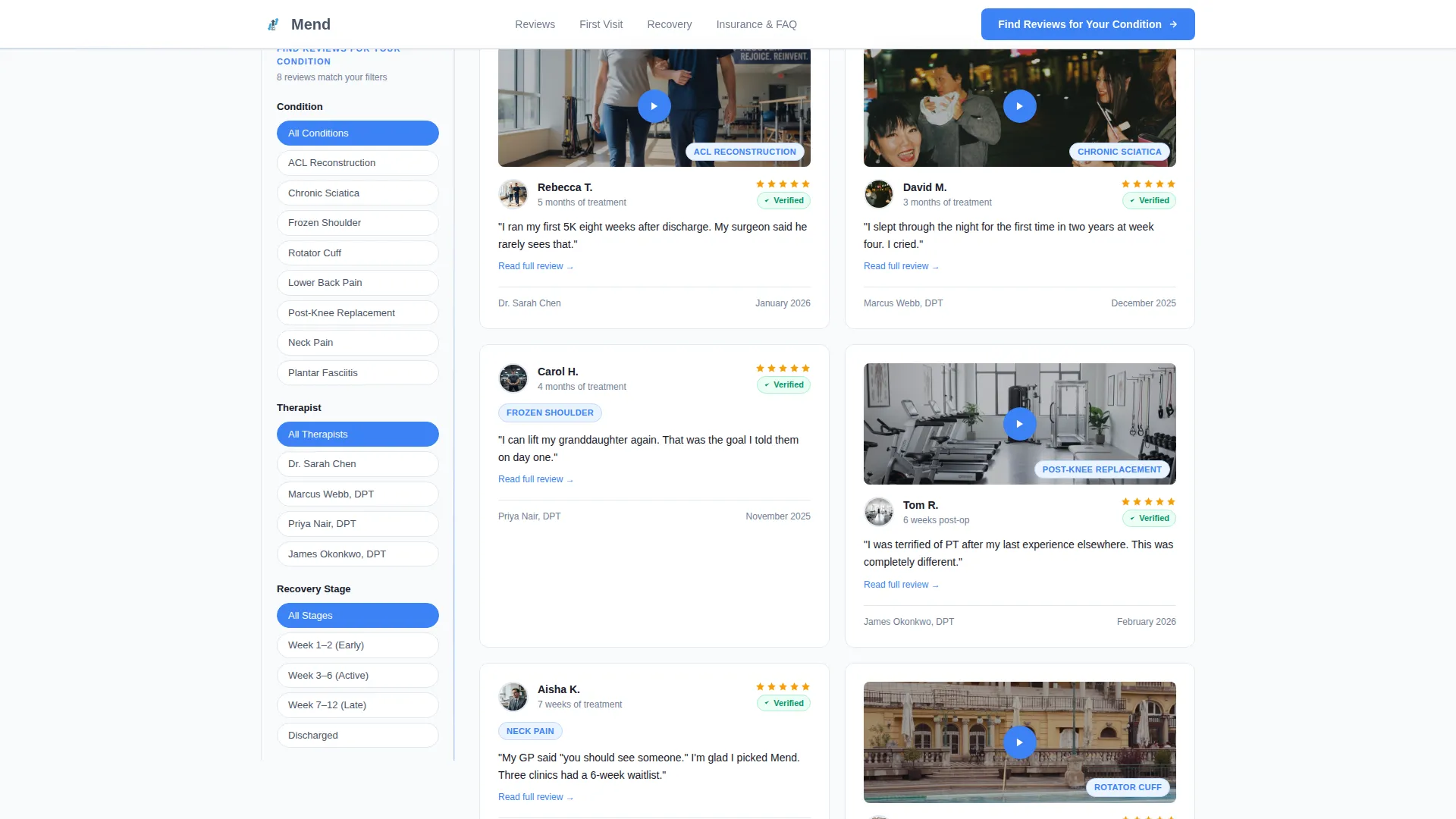 Physical Therapist Booking Website Template